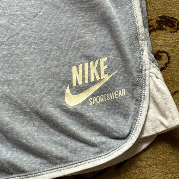 Nike Light Blue Cotton Drawstring Shorts - Picture 4 of 5